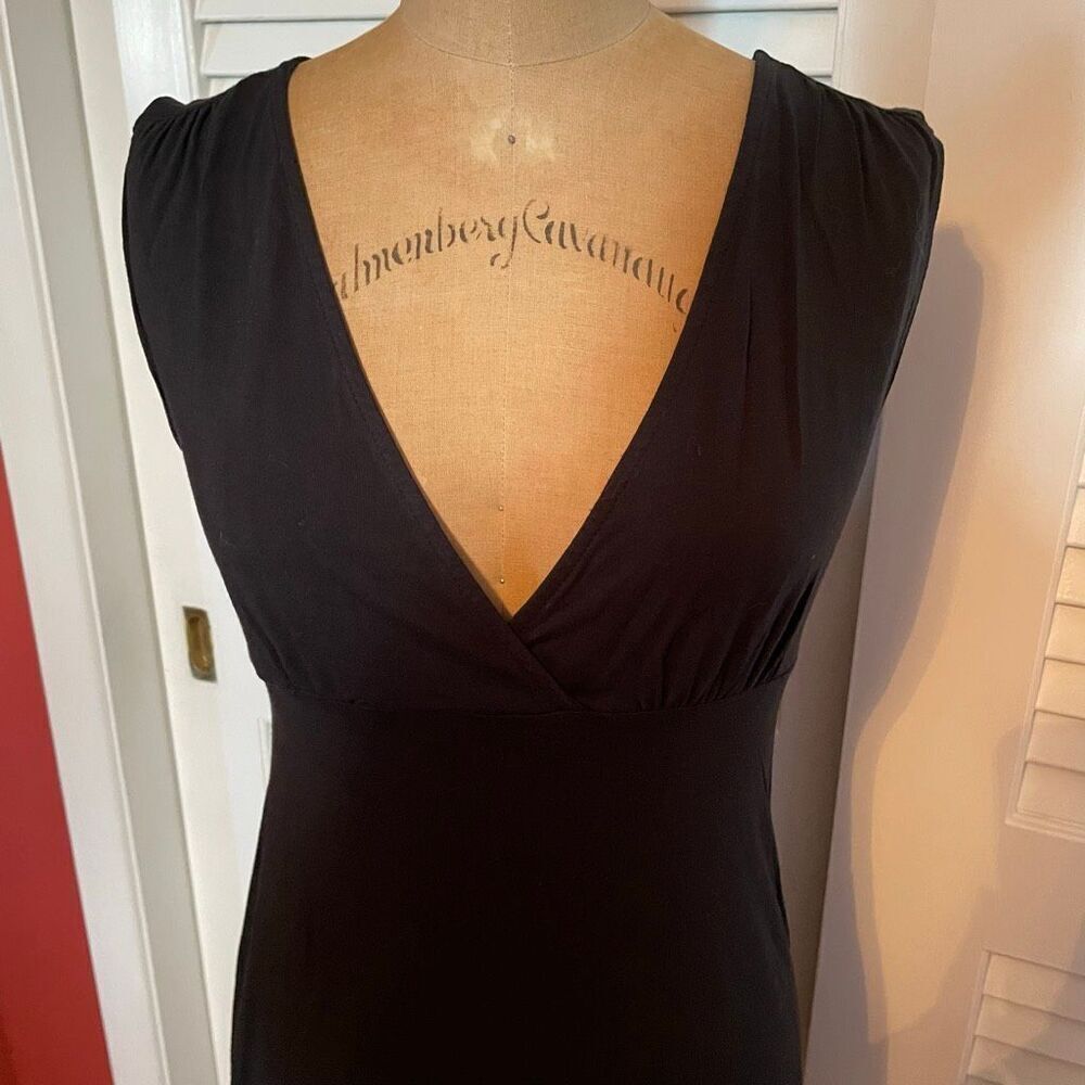 GAP | black v neck stretchy midi dress XS - Picture 2 of 9